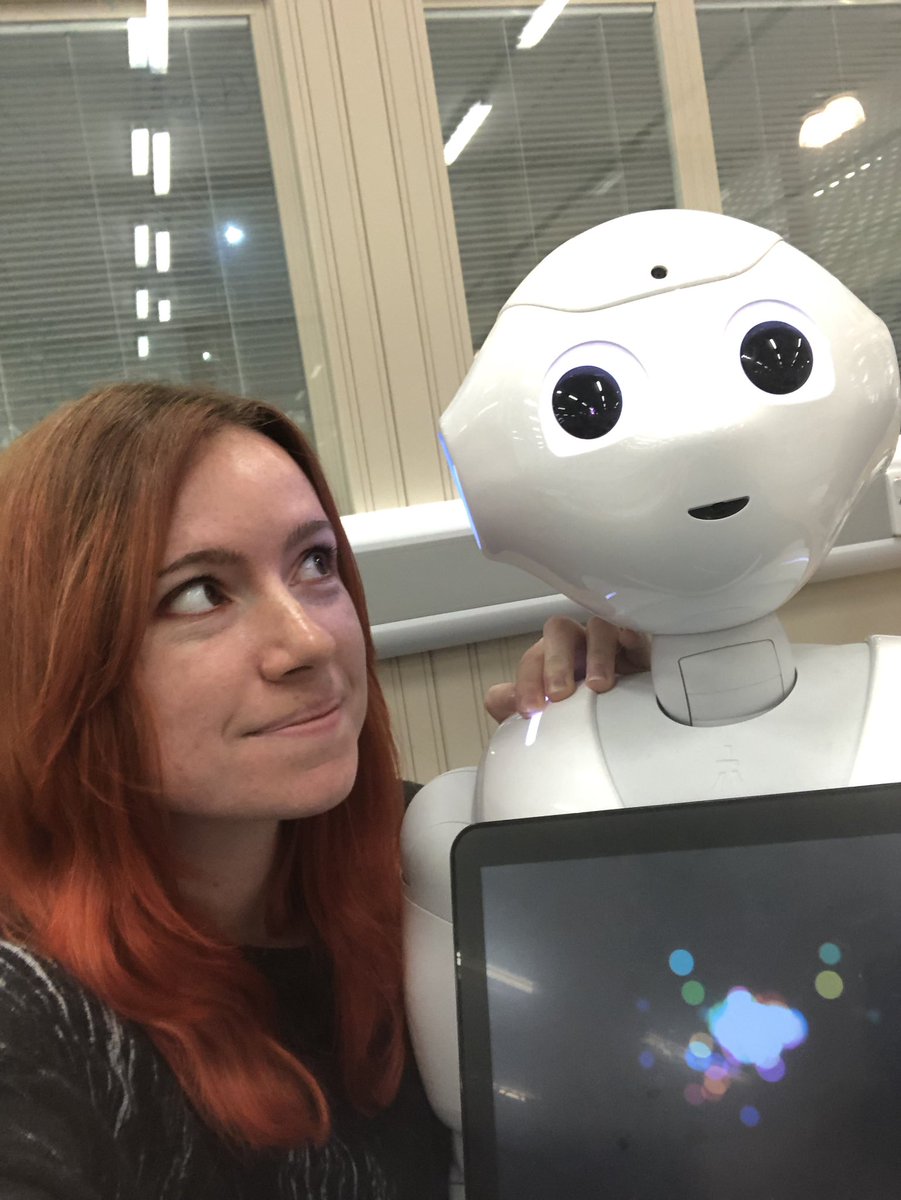 Picture of Katie Winkle with robot